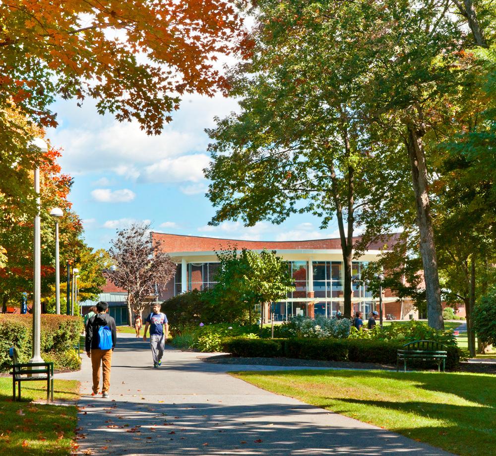 College campus in the fall